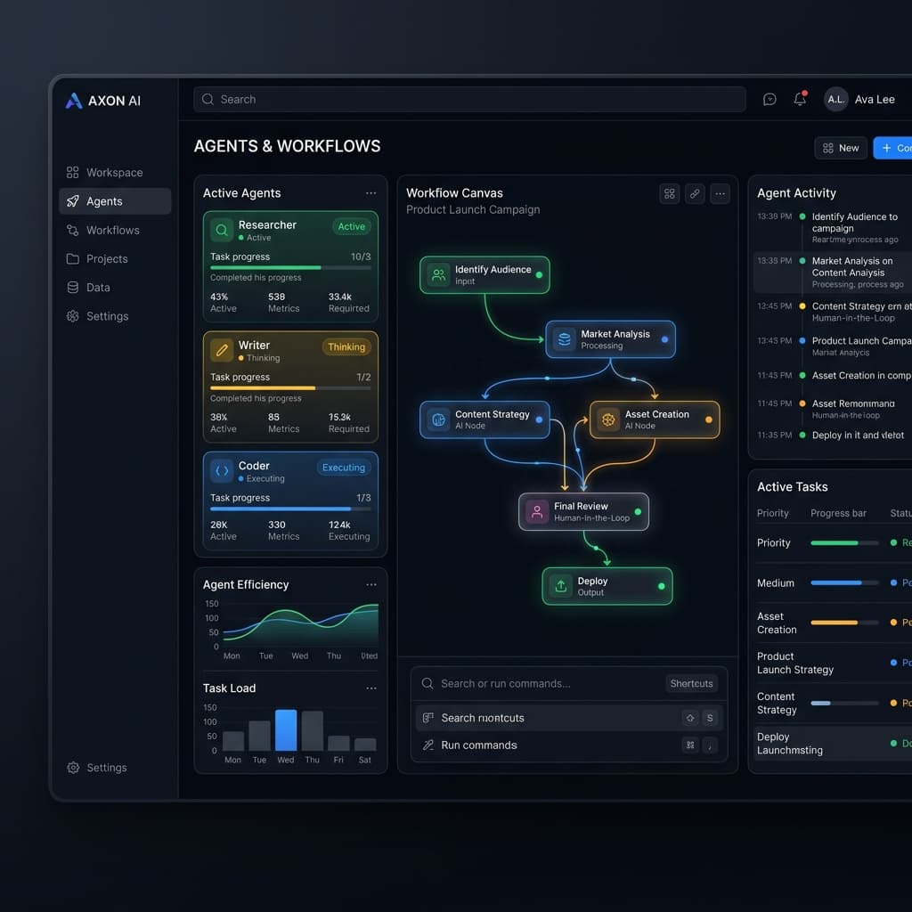 Axon AI Workspace Interface Mockup